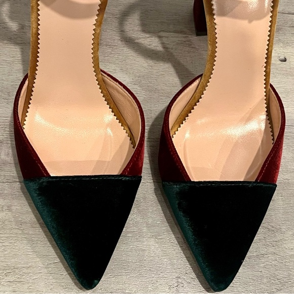 J. Crew Multicolor Colorblock Pointed Toe Block Heel Pump Comfortable Size 7 - Picture 6 of 8